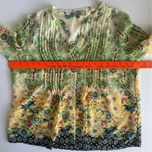 Figueroa & Flower Anthropology Blouse Top Womens PL Artsy Sheer Whimsical Boho - Picture 11 of 14